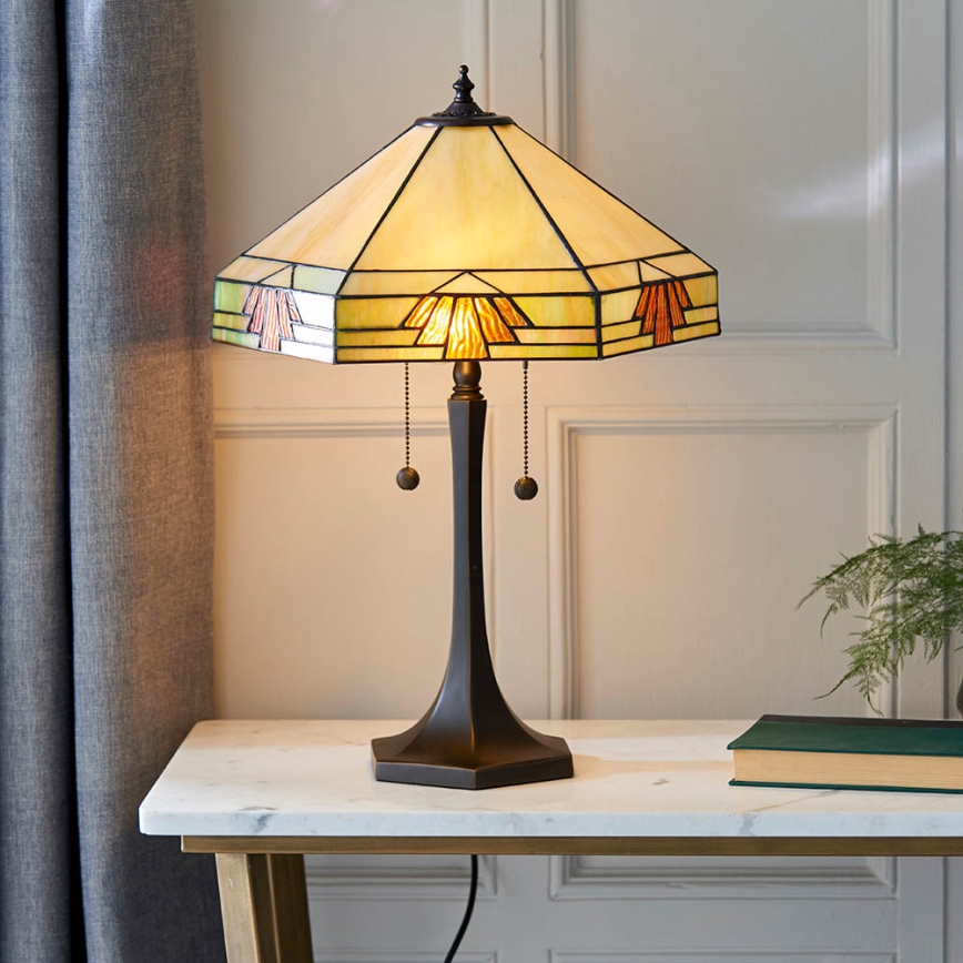 Endon 64286 - Lampada da tavolo NEVADA 2xE27/60W/230V diametro 40 cm