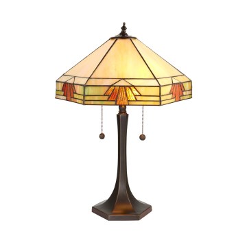 Endon 64286 - Lampada da tavolo Tiffany NEVADA 2xE27/60W/230V Ø 40 cm