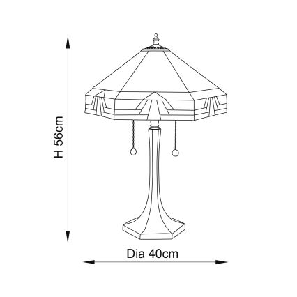 Endon 64286 - Lampada da tavolo Tiffany NEVADA 2xE27/60W/230V Ø 40 cm