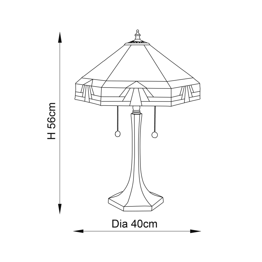 Endon 64286 - Lampada da tavolo Tiffany NEVADA 2xE27/60W/230V Ø 40 cm