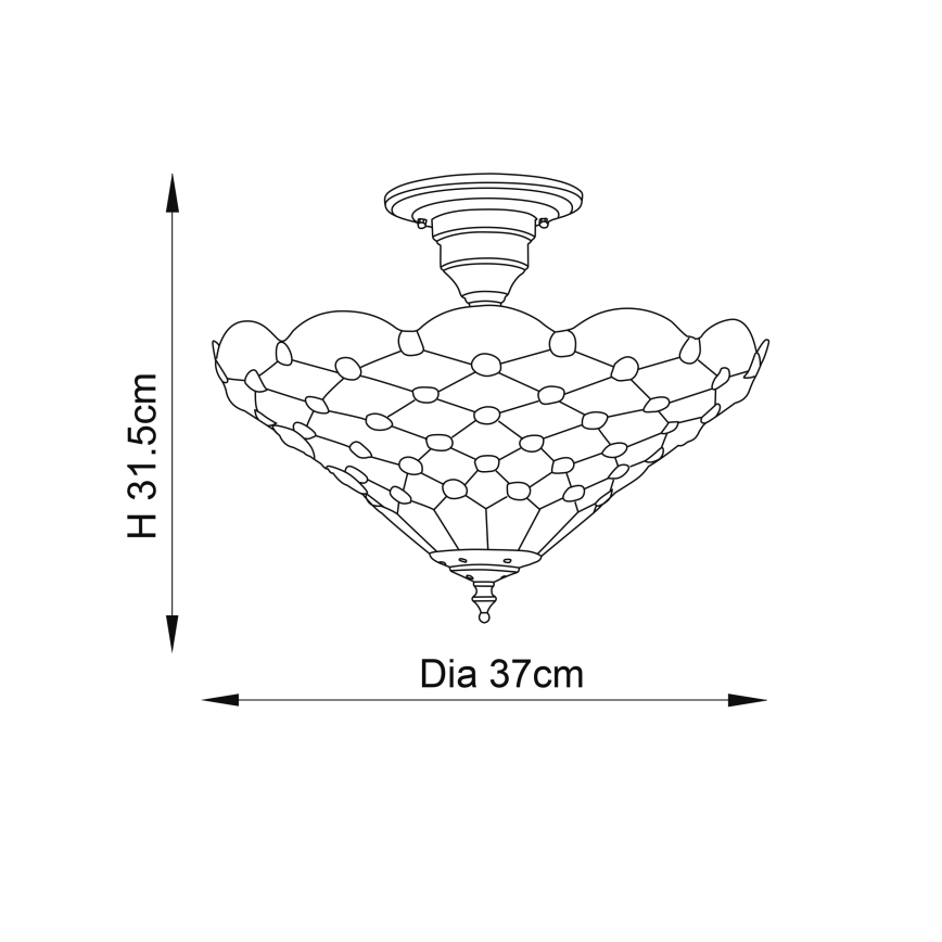 Endon 64300 - Lampadario a plafone PEARL 3xE27/60W/230V diametro 37 cm
