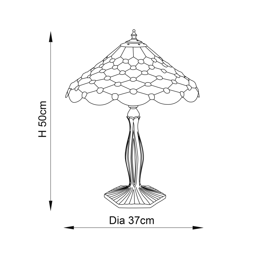 Endon 64301 - Lampada da tavolo PEARL 1xE27/60W/230V diametro 37 cm
