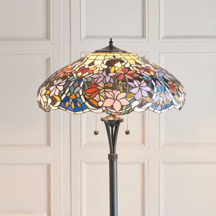 Endon 64323 - Lampada da terra Tiffany SULLIVAN 2xE27/60W/230V diam. 56 cm