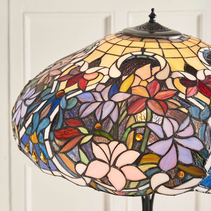 Endon 64323 - Lampada da terra Tiffany SULLIVAN 2xE27/60W/230V diam. 56 cm