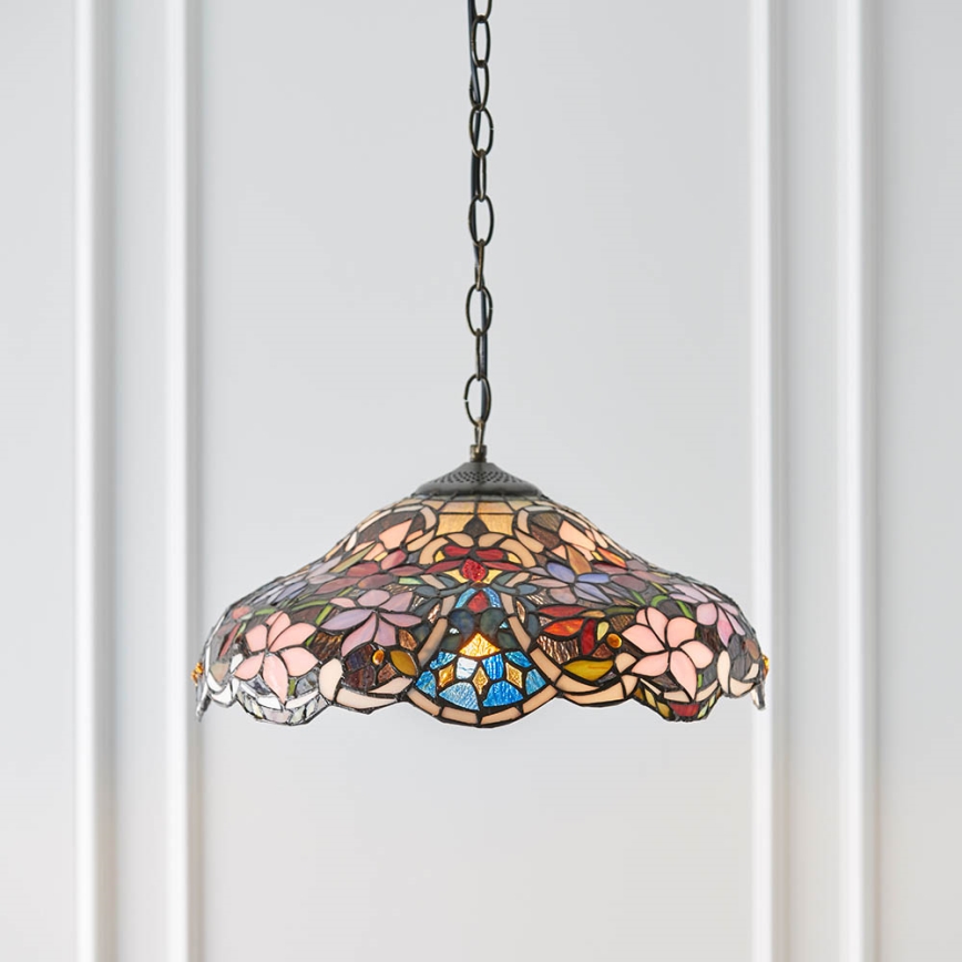 Endon 64325 - Lampadario a catena SULLIVAN 1xE27/60W/230V Ø 40 cm