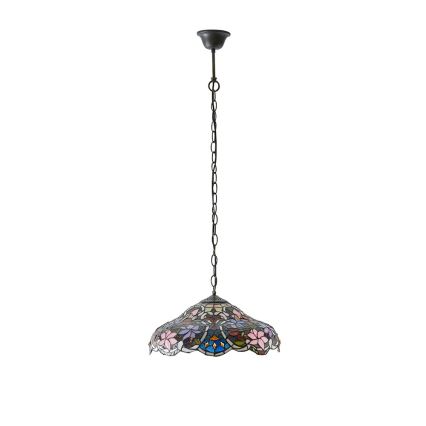 Endon 64325 - Lampadario a catena Tiffany SULLIVAN 1xE27/60W/230V Ø 40 cm