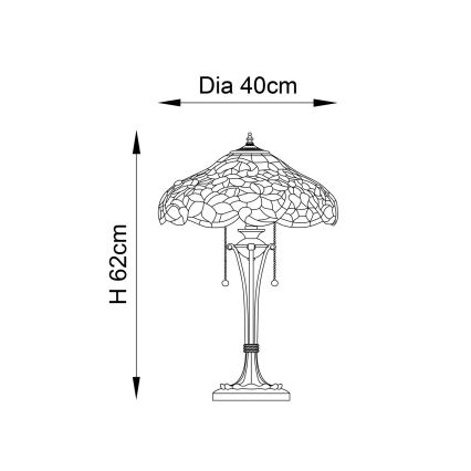 Endon 64326 - Lampada da tavolo SULLIVAN 2xE27/60W/230V diametro 40 cm