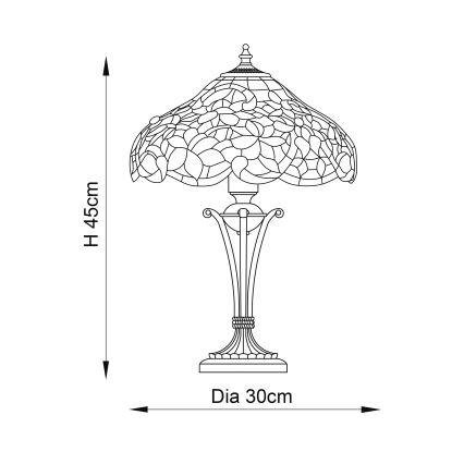 Endon 64327 - Lampada da tavolo SULLIVAN 2xE14/40W/230V diametro 30 cm