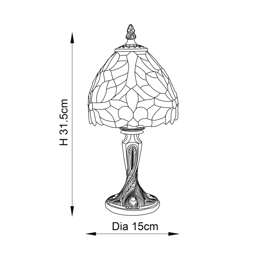Endon 64331 - Lampada da tavolo Tiffany SYLVETTE 1xE14/40W/230V diam. 15 cm
