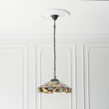 Endon 64385 - Lampadario a catena Tiffany WILLOW 1xE27/60W/230V Ø 35 cm