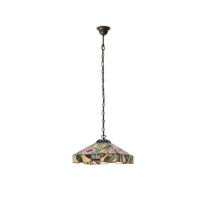 Endon 64385 - Lampadario a catena Tiffany WILLOW 1xE27/60W/230V Ø 35 cm