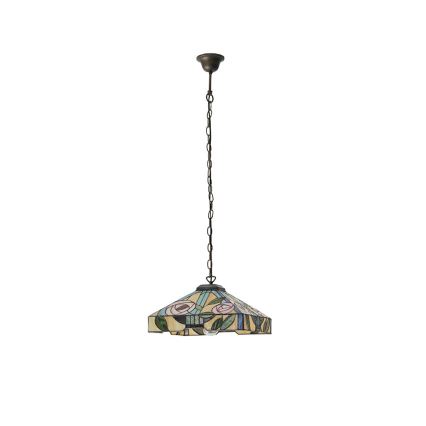 Endon 64385 - Lampadario a catena Tiffany WILLOW 1xE27/60W/230V Ø 35 cm