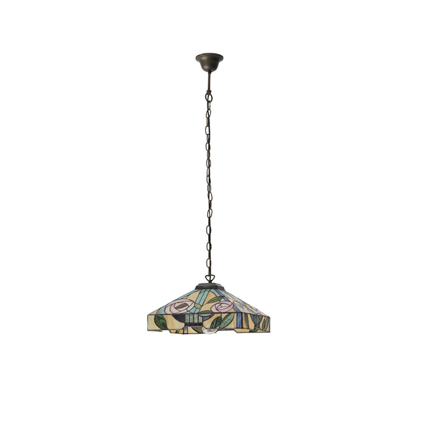 Endon 64385 - Lampadario a catena Tiffany WILLOW 1xE27/60W/230V Ø 35 cm