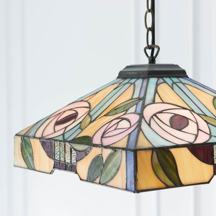Endon 64385 - Lampadario a catena Tiffany WILLOW 1xE27/60W/230V Ø 35 cm