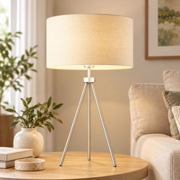 Endon 66986 - Lampada da tavolo TRI 1xE27/40W/230V cromo opaco/crema