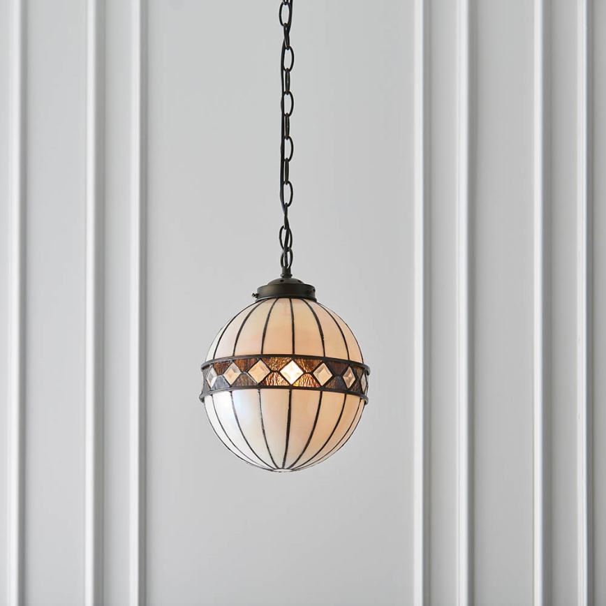 Endon 67044 - Lampadario a sospensione con catena FARGO 1xE14/40W/230V diametro 25,5 cm