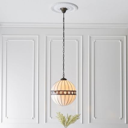 Endon 67045 - Lampadario a sospensione con catena FARGO 1xE27/60W/230V diametro 40 cm
