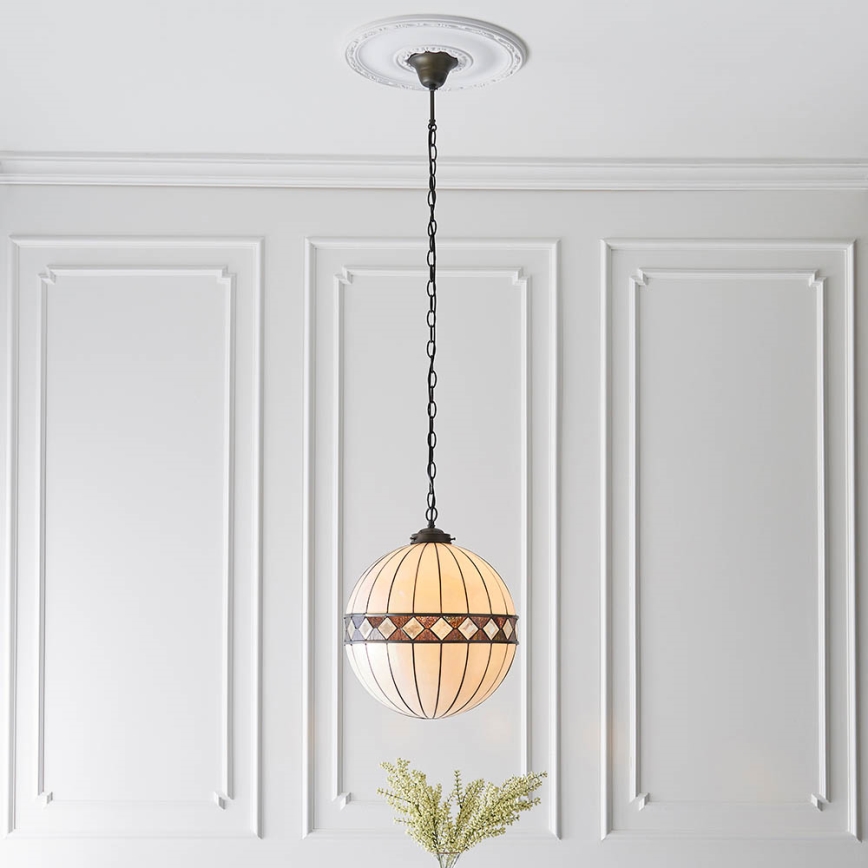 Endon 67045 - Lampadario a sospensione con catena FARGO 1xE27/60W/230V diametro 40 cm
