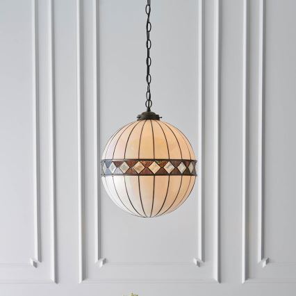 Endon 67045 - Lampadario a sospensione con catena FARGO 1xE27/60W/230V diametro 40 cm