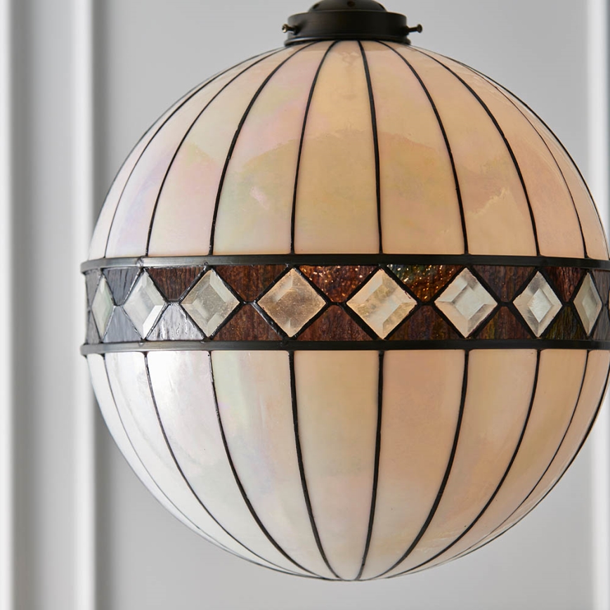 Endon 67045 - Lampadario a sospensione con catena FARGO 1xE27/60W/230V diametro 40 cm