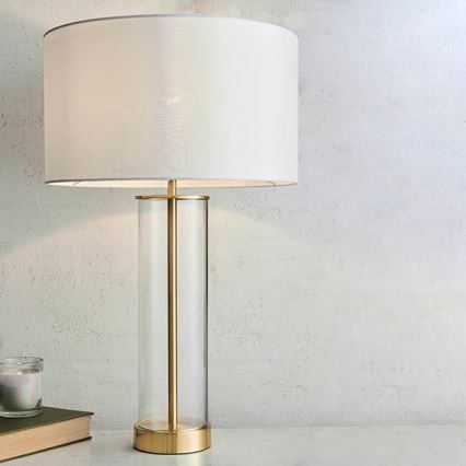 Endon 68802 - Lampada da tavolo dimmerabile con comando touch LESSINA 1xE27/10W/230V Oro/Bianco