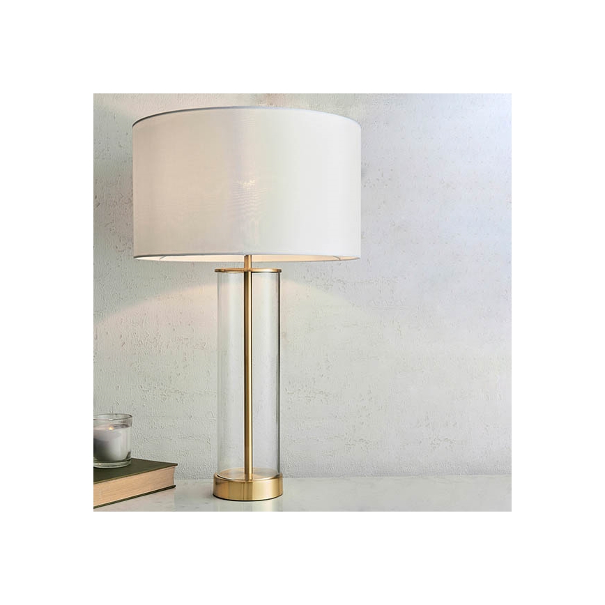 Endon 68802 - Lampada da tavolo dimmerabile con comando touch LESSINA 1xE27/10W/230V Oro/Bianco