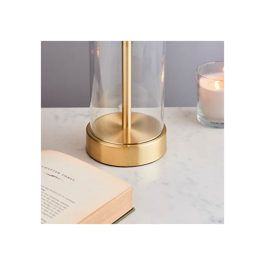 Endon 68802 - Lampada da tavolo dimmerabile con comando touch LESSINA 1xE27/10W/230V Oro/Bianco