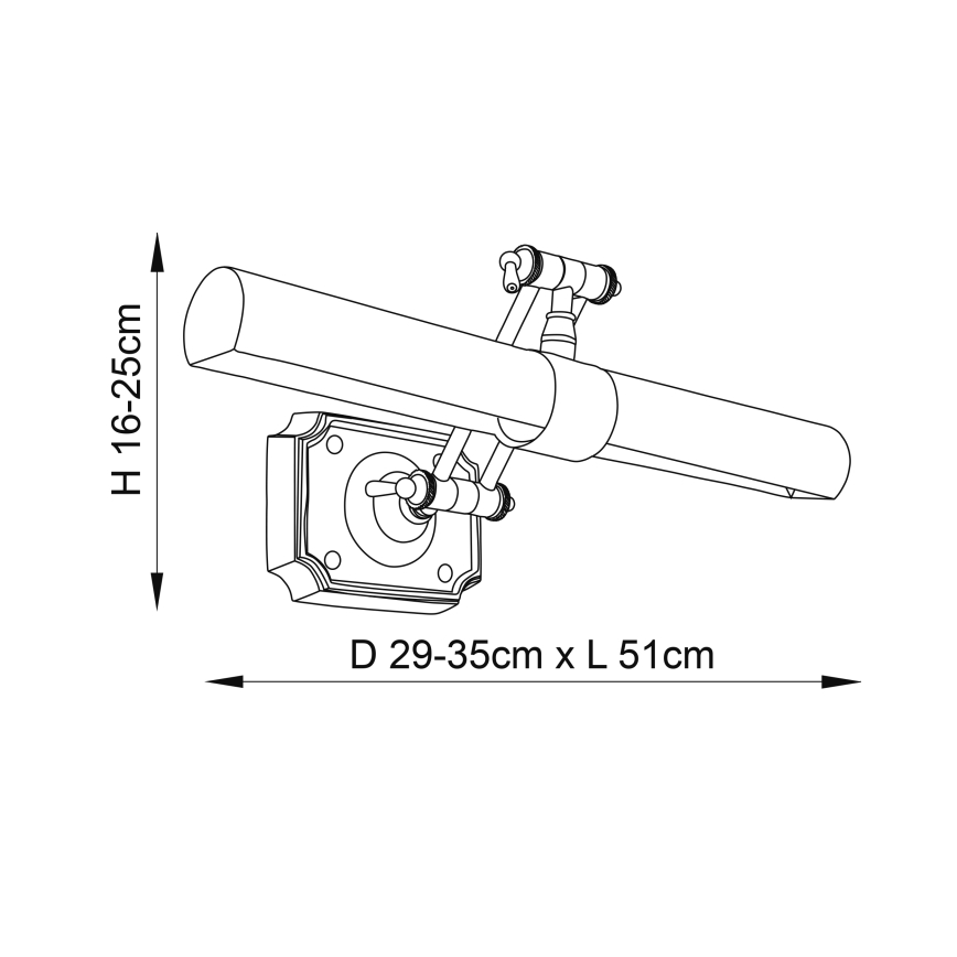 Endon 69833 - Lampada per quadri WINCHESTER 2xE14/6W/230V 51 cm ottone