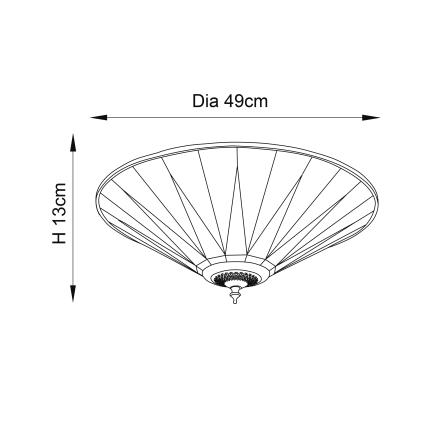 Endon 70240 - Plafoniera DARK STAR 2xE27/40W/230V diametro 49 cm