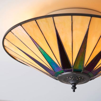 Endon 70240 - Plafoniera in stile Tiffany DARK STAR 2xE27/40W/230V Ø 49 cm