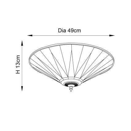 Endon 70240 - Plafoniera in stile Tiffany DARK STAR 2xE27/40W/230V Ø 49 cm