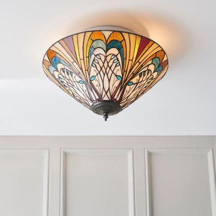 Endon 70241 - Plafoniera Tiffany HECTOR 2xE27/60W/230V Ø 40 cm