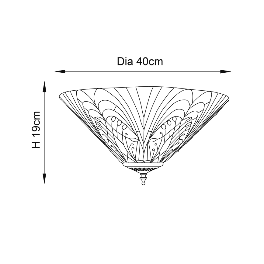 Endon 70241 - Plafoniera Tiffany HECTOR 2xE27/60W/230V Ø 40 cm