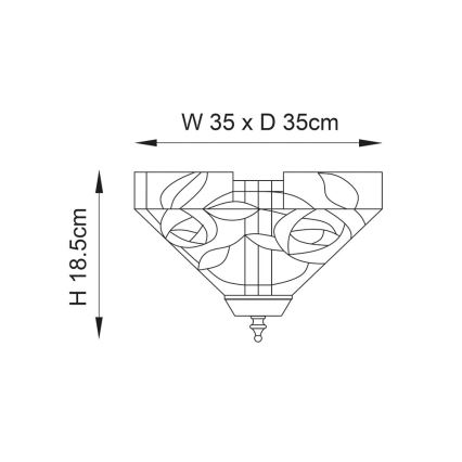 Endon 70699 - Plafoniera Tiffany WILLOW 2xE27/60W/230V 35x35 cm