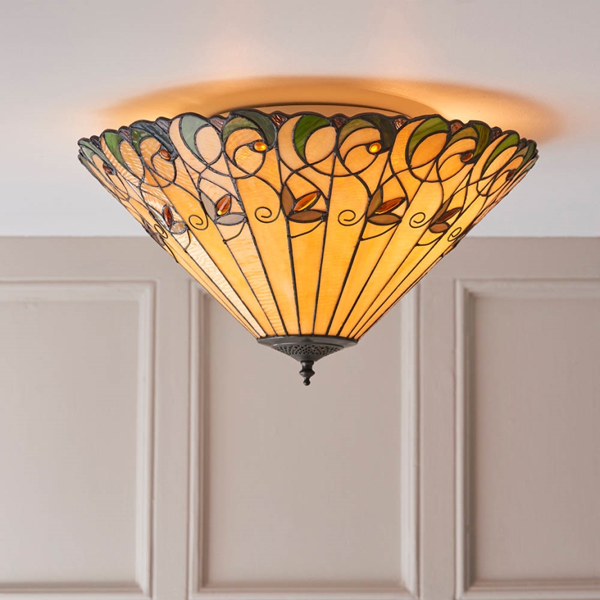 Endon 70706 - Plafoniera Tiffany JAMELIA 2xE27/60W/230V Ø 50 cm