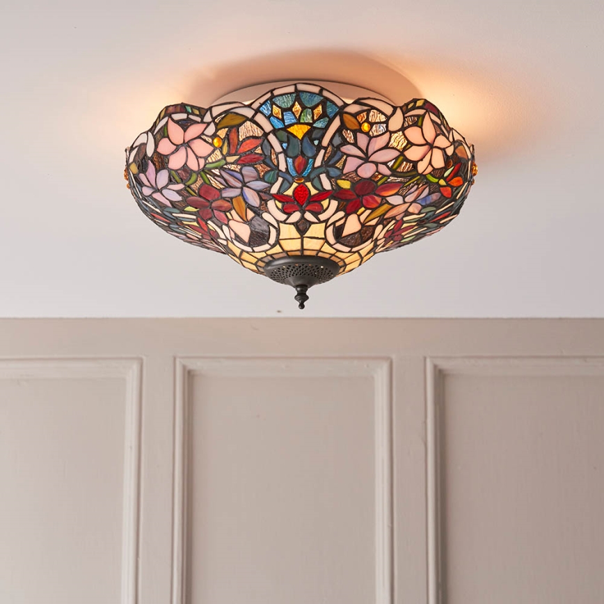 Endon 70709 - Plafoniera Tiffany SULLIVAN 2xE27/60W/230V Ø 40 cm