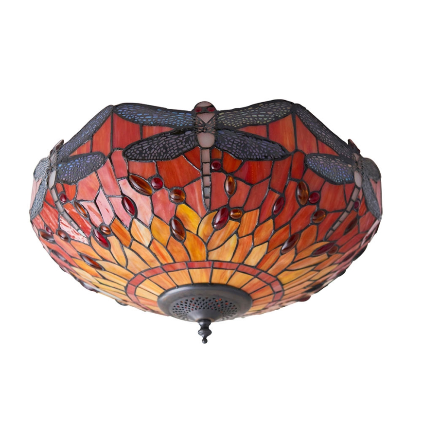 Endon 70721 - Plafoniera in stile Tiffany DRAGONFLY 2xE27/60W/230V Ø 41 cm