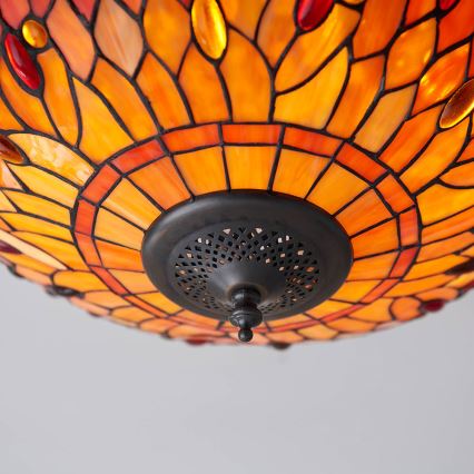 Endon 70721 - Plafoniera in stile Tiffany DRAGONFLY 2xE27/60W/230V Ø 41 cm