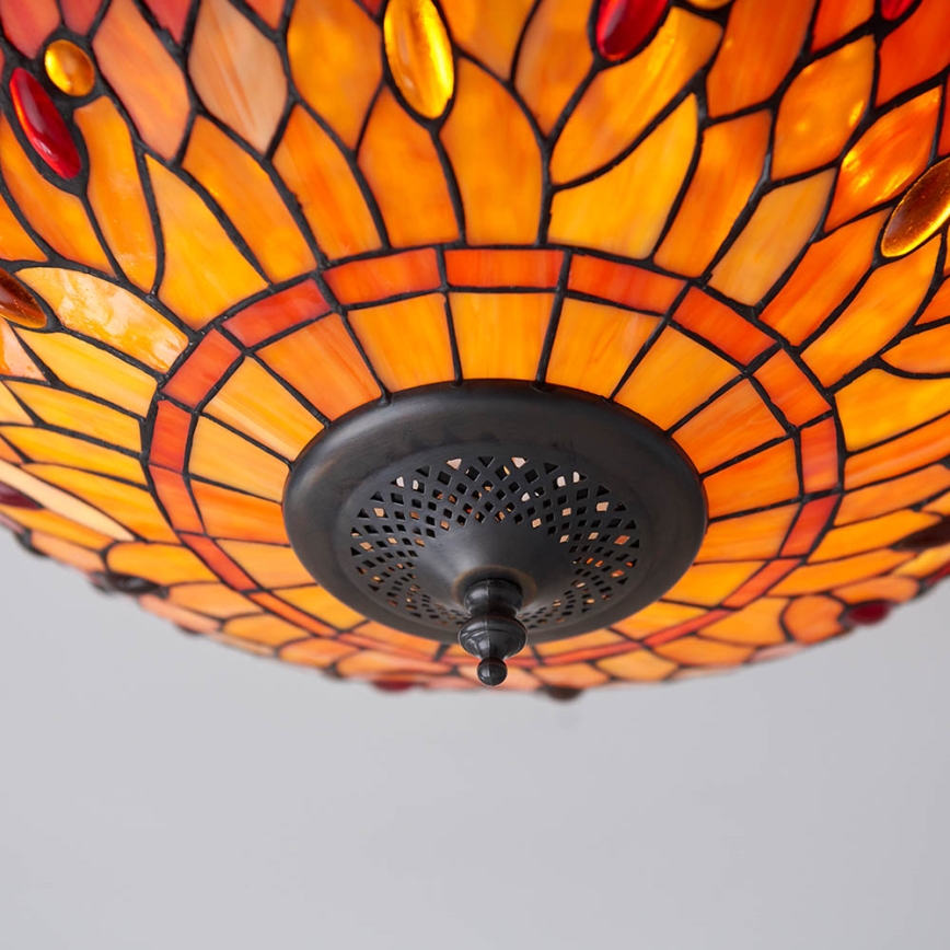 Endon 70721 - Plafoniera in stile Tiffany DRAGONFLY 2xE27/60W/230V Ø 41 cm