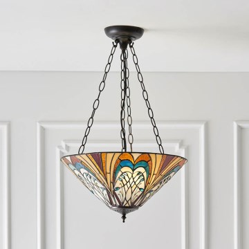 Endon 70750 - Lampadario a catena in stile Tiffany HECTOR 3xE27/60W/230V Ø 40 cm