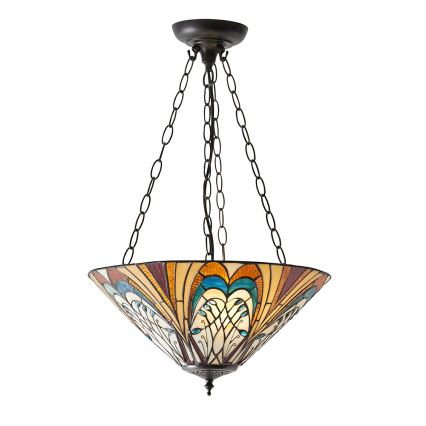 Endon 70750 - Lampadario a catena in stile Tiffany HECTOR 3xE27/60W/230V Ø 40 cm