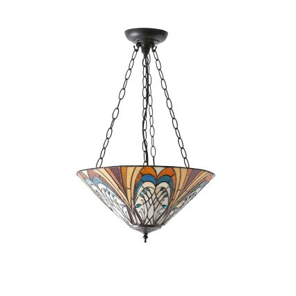 Endon 70750 - Lampadario a catena in stile Tiffany HECTOR 3xE27/60W/230V Ø 40 cm