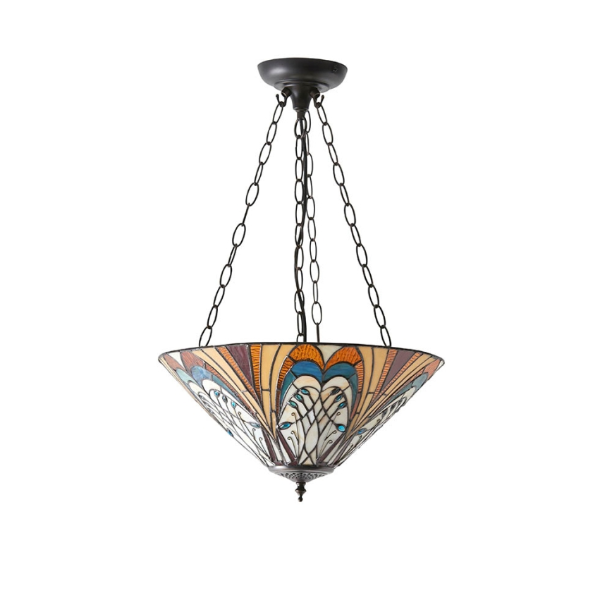 Endon 70750 - Lampadario a catena in stile Tiffany HECTOR 3xE27/60W/230V Ø 40 cm