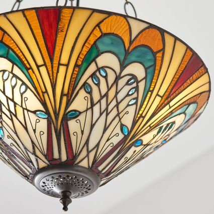 Endon 70750 - Lampadario a catena in stile Tiffany HECTOR 3xE27/60W/230V Ø 40 cm