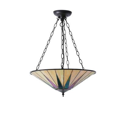 Endon 70754 - Lampadario a catena Tiffany DARK STAR 3xE27/60W/230V diam. 49 cm