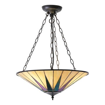 Endon 70754 - Lampadario a sospensione con catena DARK STAR 3xE27/60W/230V diametro 49 cm