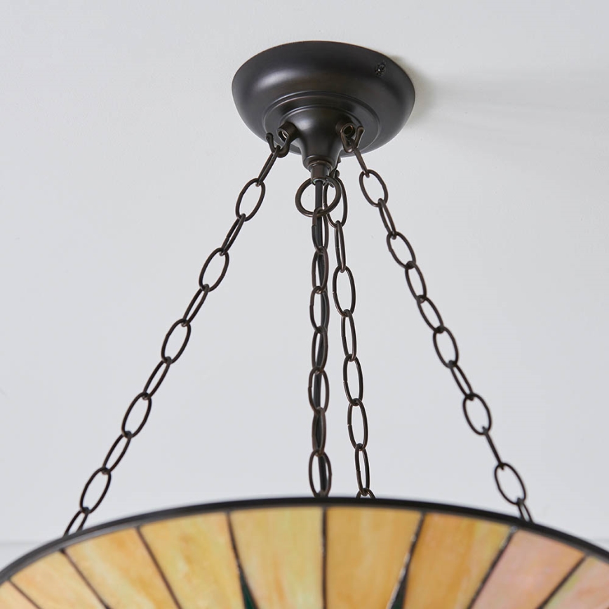 Endon 70754 - Lampadario a sospensione con catena DARK STAR 3xE27/60W/230V diametro 49 cm