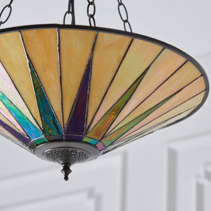 Endon 70754 - Lampadario a sospensione con catena DARK STAR 3xE27/60W/230V diametro 49 cm