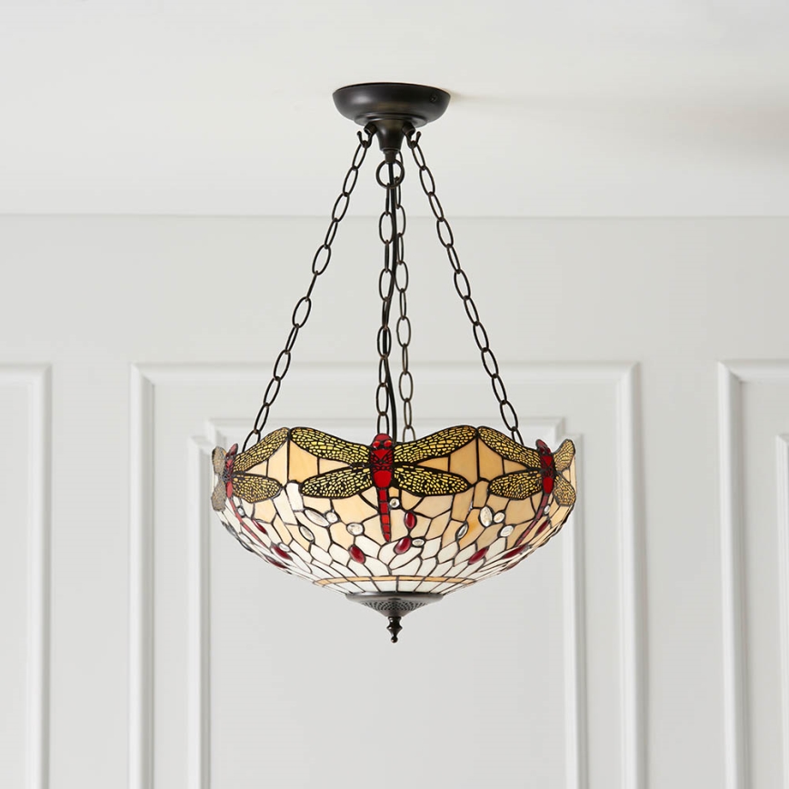 Endon 70759 - Lampadario a sospensione con catena DRAGONFLY 3xE27/60W/230V Ø 41 cm
