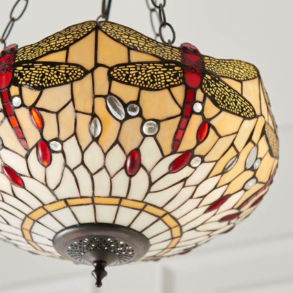 Endon 70759 - Lampadario a sospensione con catena DRAGONFLY 3xE27/60W/230V Ø 41 cm